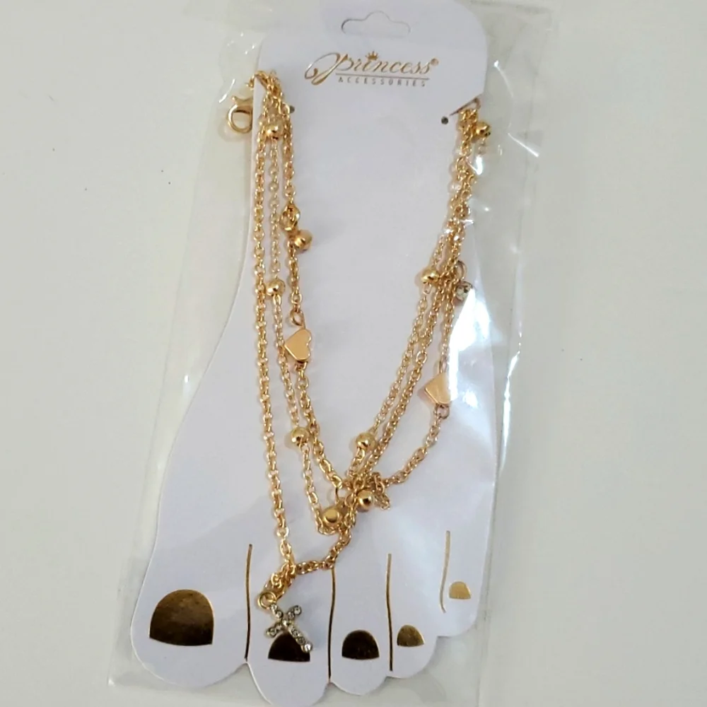 Women's Gold Tone Ankle Bracelet